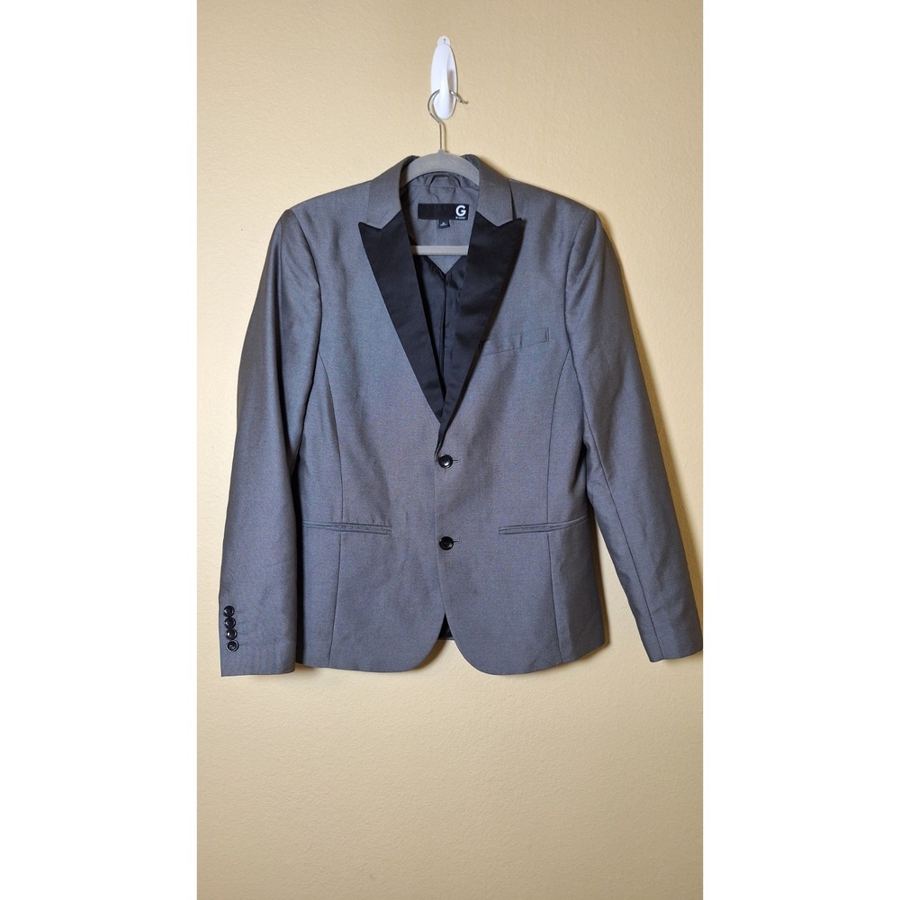 G By Guess Men's Slim Fit Blazer In Grey With Black Contrasting Details‎ Size XS